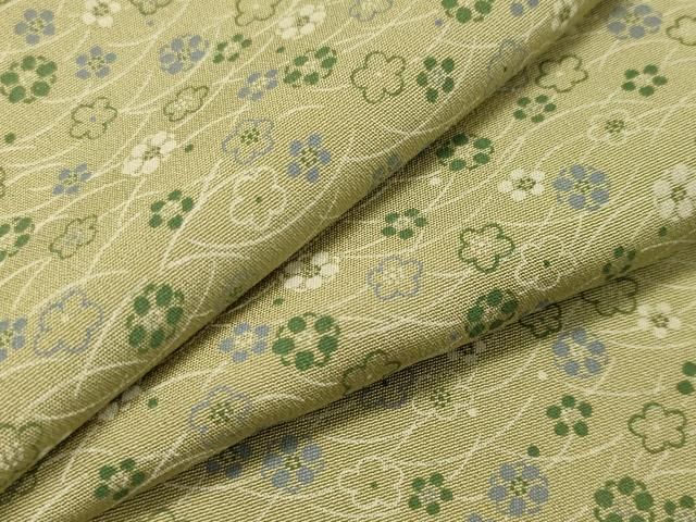 平和屋着物▽上質な小紋 単衣 芝草梅文 正絹 逸品 CAAR0964gh