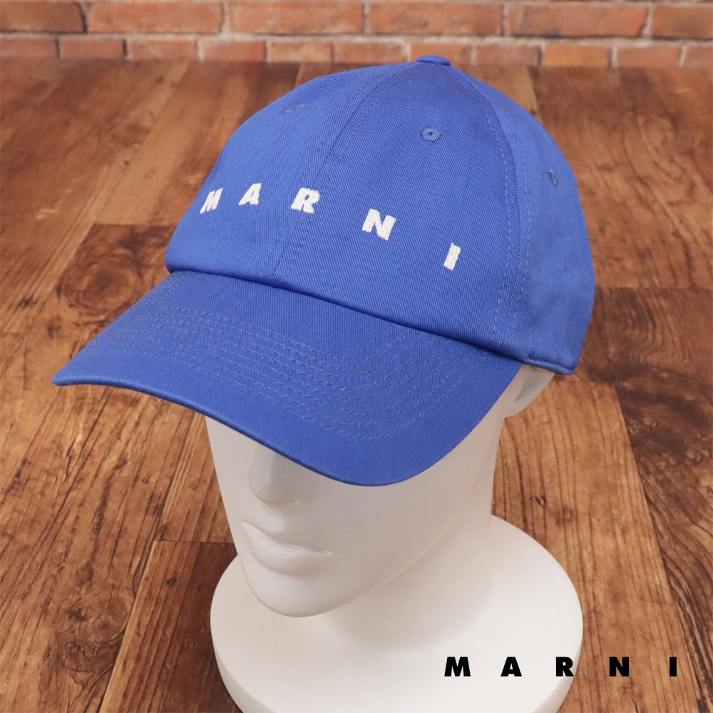 MARNI|Mサイズ|ベースボールキャップ CLZC0108S0 UTC311 イタリア製 ロゴ刺繍 オーガニックコットン 帽子 マルニ |青|ブルー|mb208|