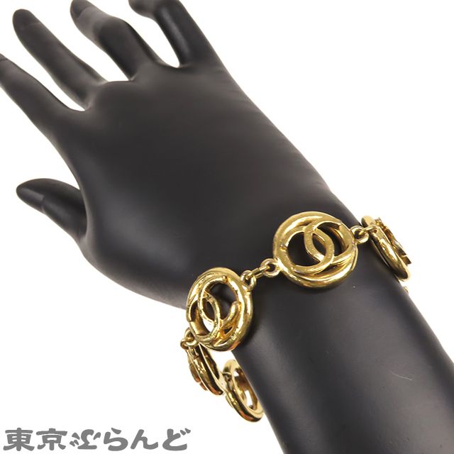 シャネル CHANEL ココマーク 6連 チェーンブレスレット ゴールド