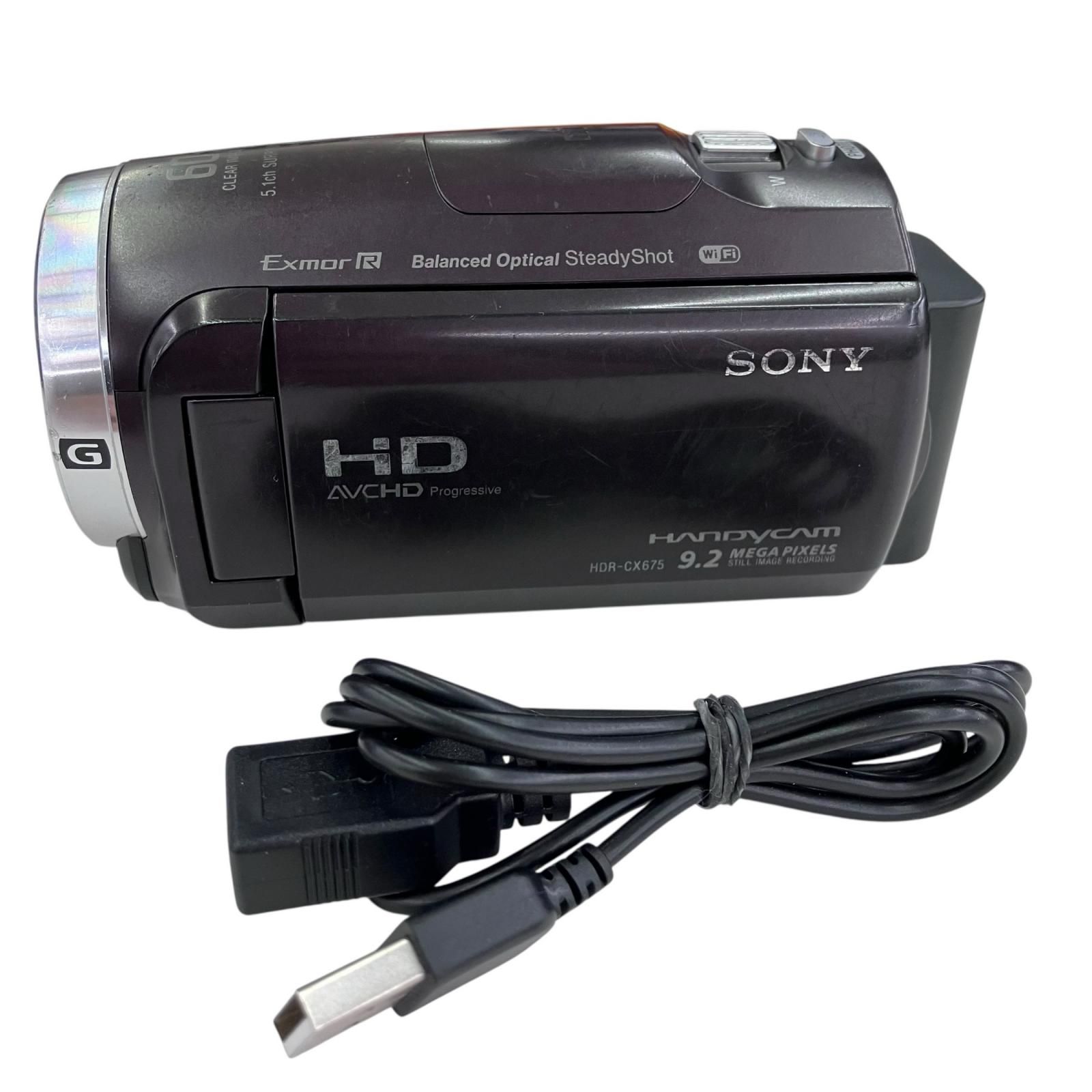 186000 現状品 SONY ソニー ビデオカメラ HandyCam ハンディカム 9.2 MEGA PIXELS HDR-CX675 レッド ブラウン