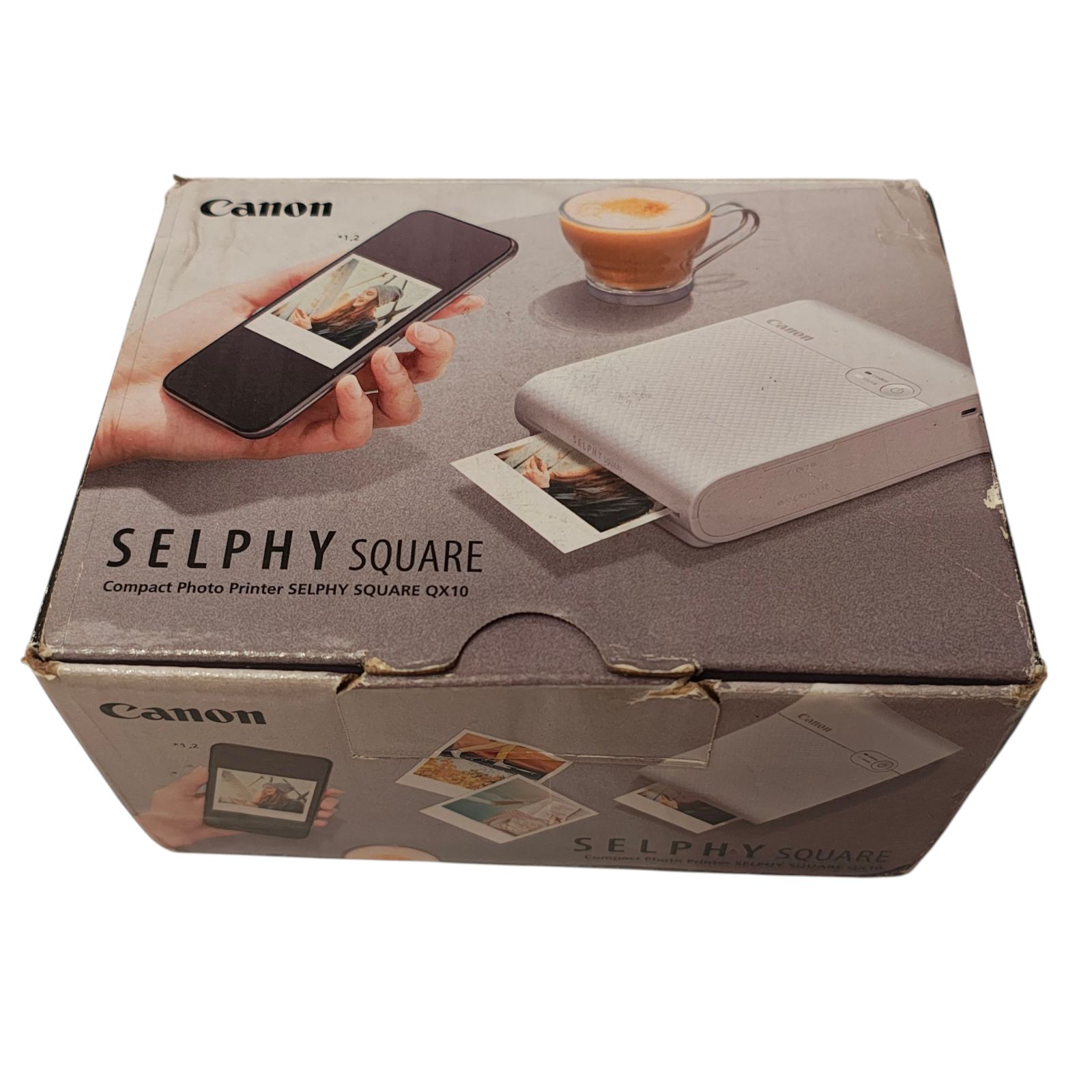 WJ40 Canon スマートフォン用プリンター SELPHY SQUARE QX10 ホワイト 高耐久|シール紙|コンパクト