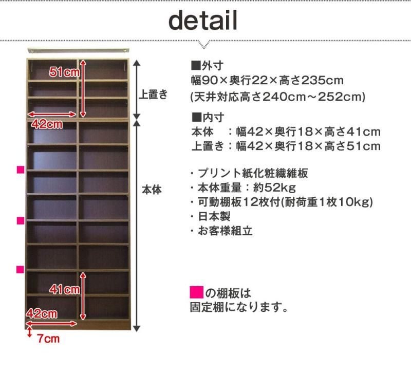突っ張り壁面ラック 扉
