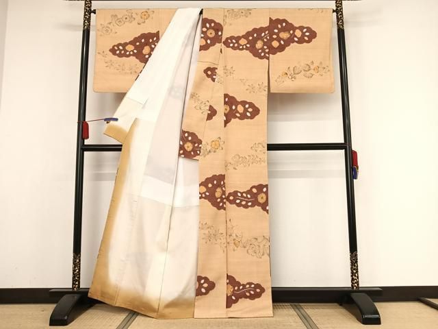 平和屋着物○上質な小紋 紬地 辻が花 正絹 逸品 未使用 CAAW4469hy