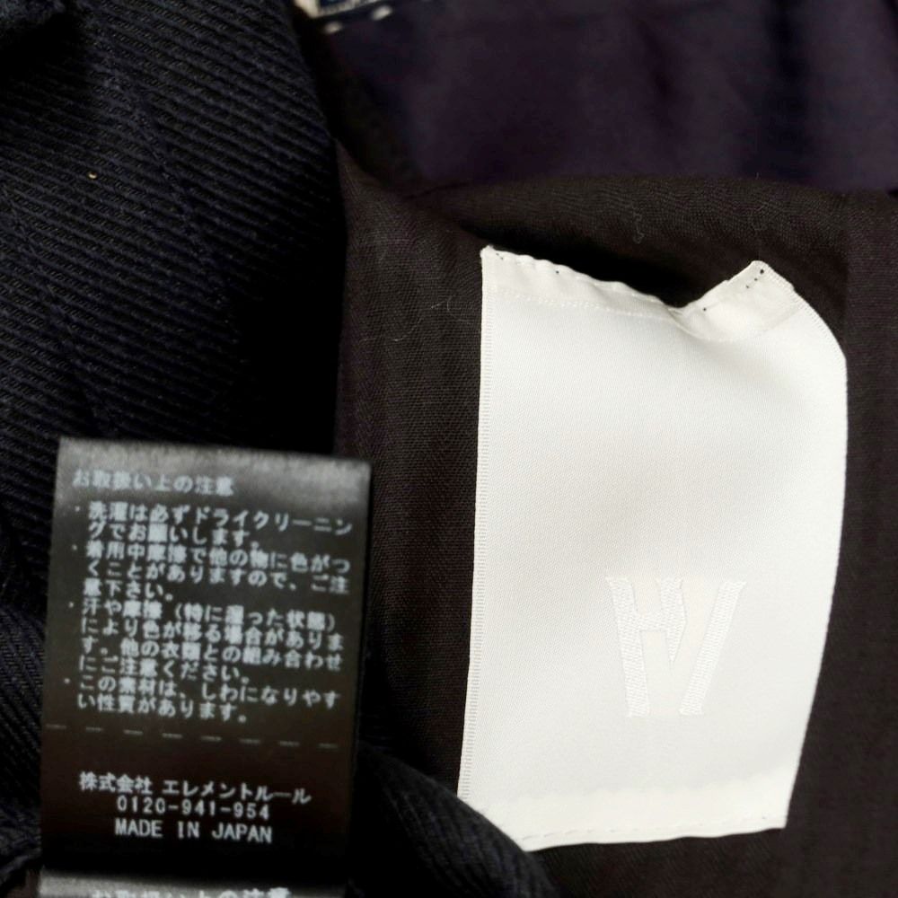 スラックスパンツ ネイビーxブラック