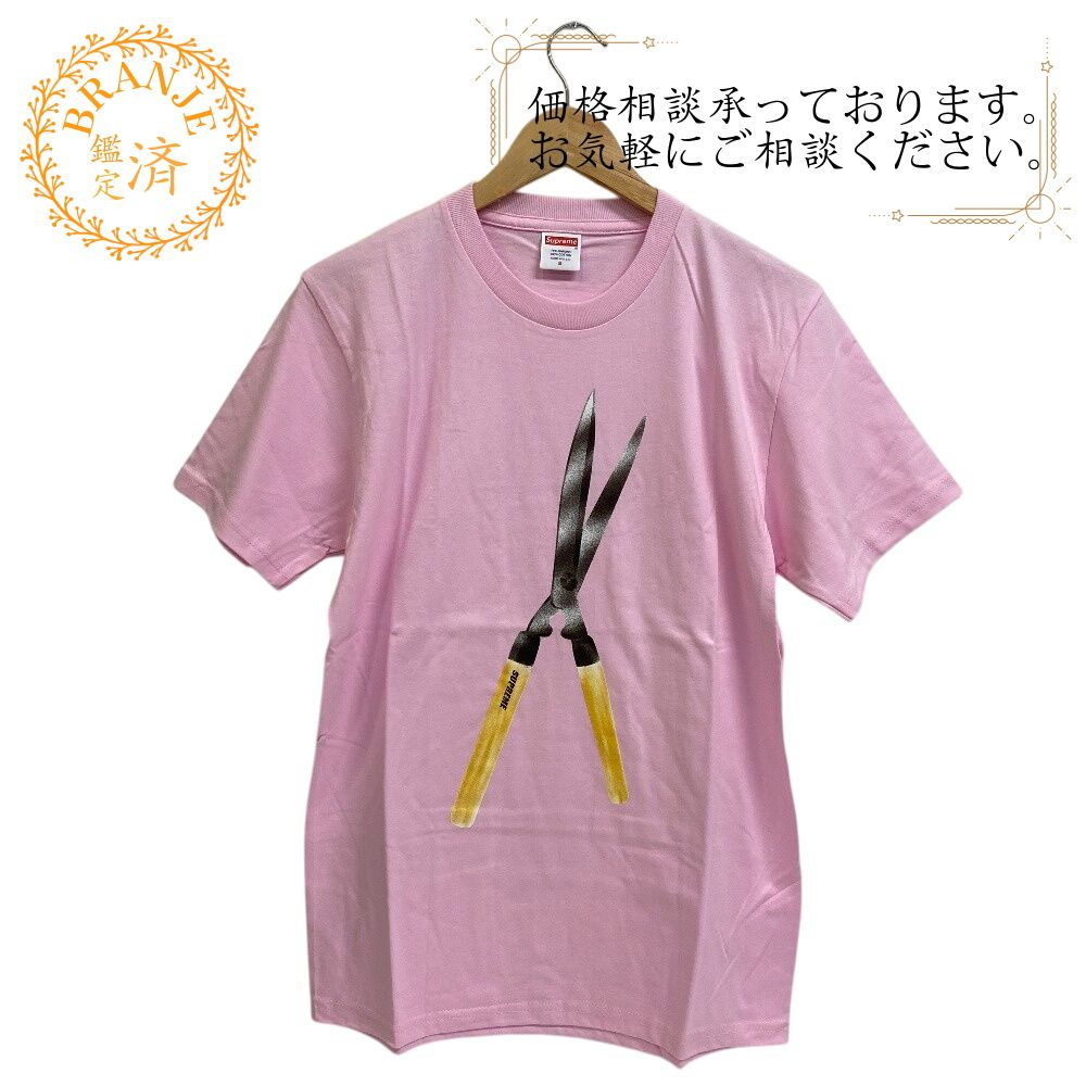 ５％OFF フォロワークーポン Supreme シュプリーム Shears Tee シザーズ ハサミ 半袖Ｔシャツ ピンク レディース おすすめ 人気