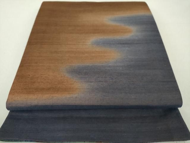 平和屋着物○男性 双方向 角帯 霞文 銀糸 正絹 逸品 DAAS3655ps