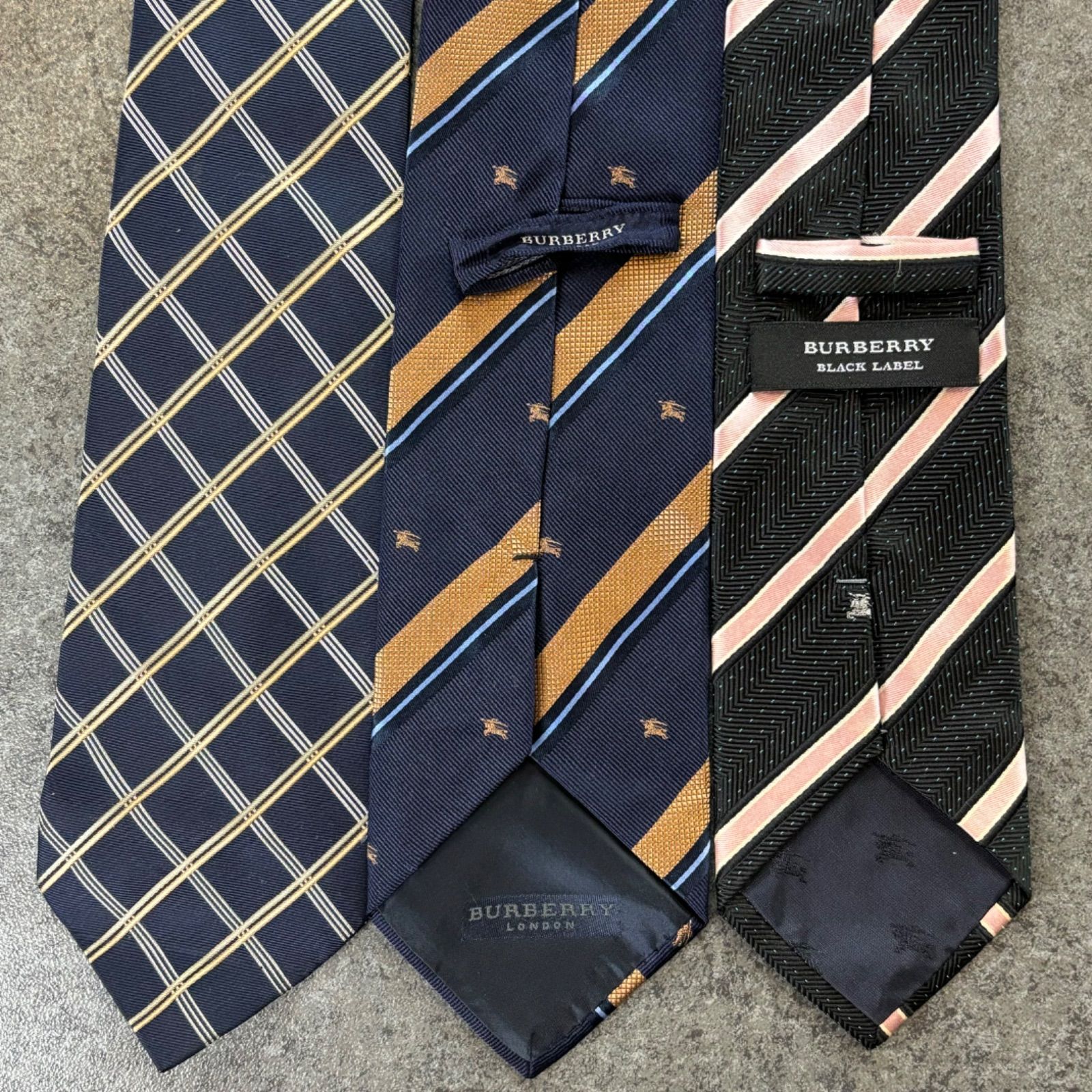 お買い得! 3点セット! Made in Japan/Italy BURBERRY LONDON BLACK LABEL 100% Silk Tie  バーバリーロンドン バーバリーブラックレーベル シルク/絹 ネクタイ ストライプ チェック柄 - メルカリ