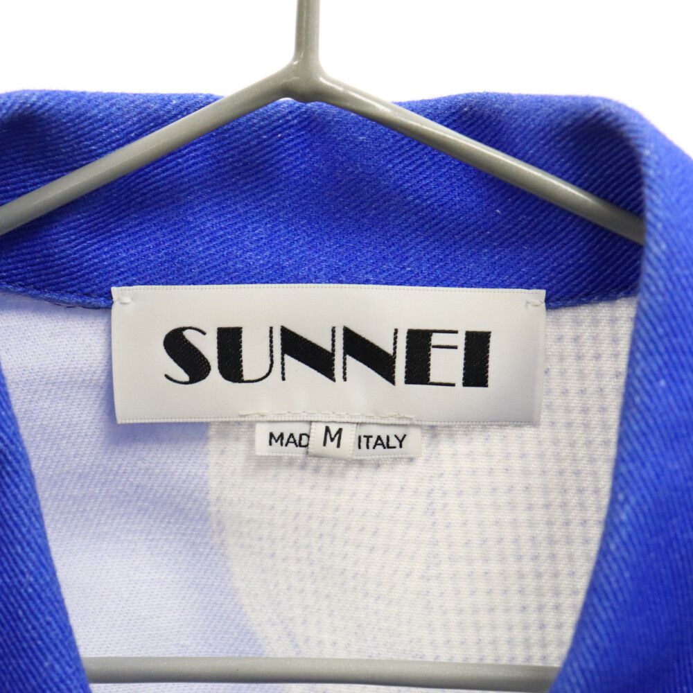 SUNNEI (スンネイ) フロントフォトオーバーサイズデニムシャツ ブルー  
