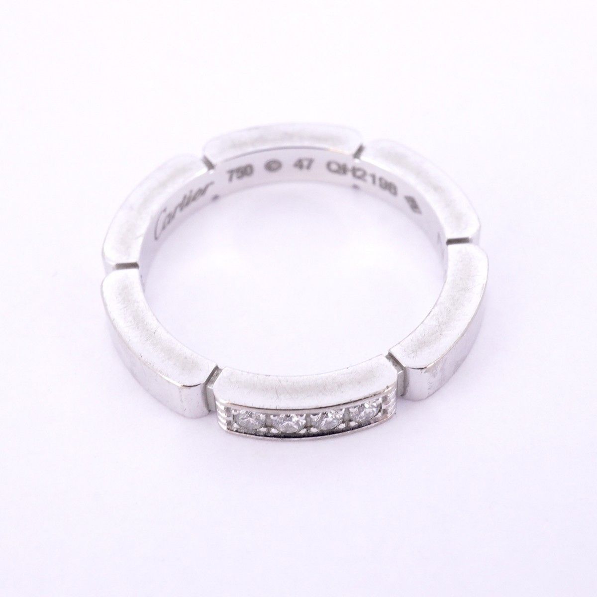 5jdb1024】カルティエ リング マイヨンパンテール 4PD K18WG ホワイト  