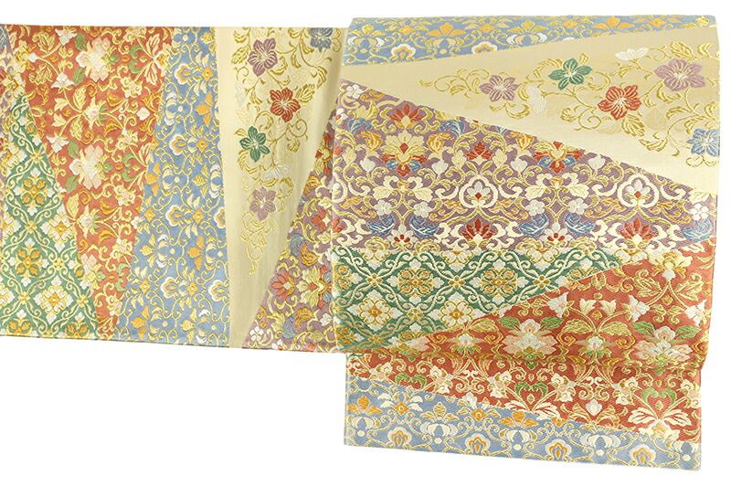 新品◇白寿苑 袋帯 フォーマル 唐織 袋帯 正絹 金 唐織 白寿苑 美しいキモノ掲載 裂取唐花文様 仕立て