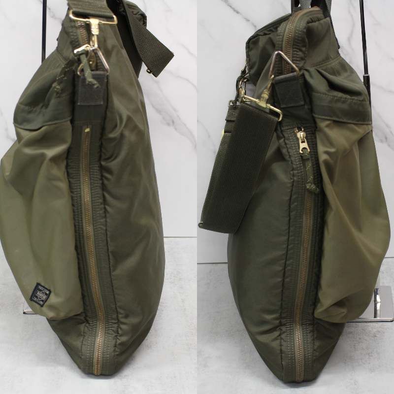 S922)PORTER FORCE 2wayヘルメットバッグ カーキ ポーター