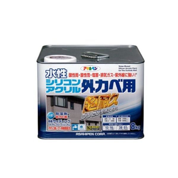 水性シリコンアクリル外かべ用 ミルキーホワイト 8KG 代引不可