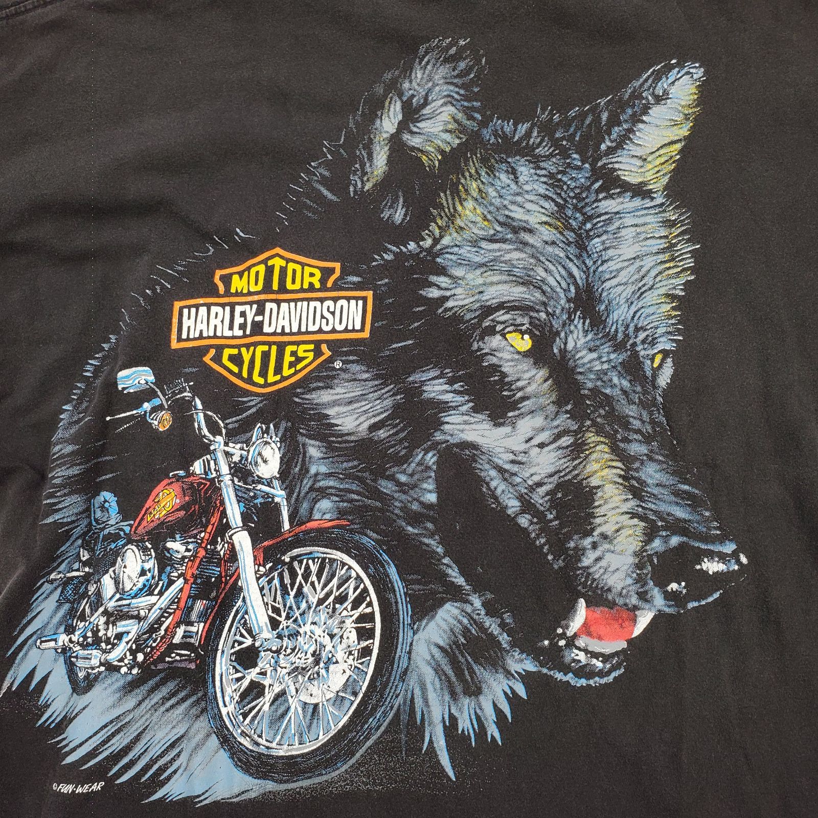 90s アメリカ製 Harley-Davidson ハーレーダビッドソン ウルフ 胸 