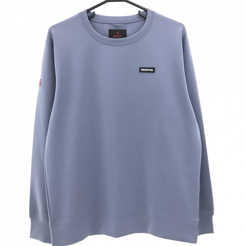 超 ブリーフィング トレーナー ブルーグレー系 薄手 ダンボールニット調 メンズ L ゴルフウェア モデル BRIEFING