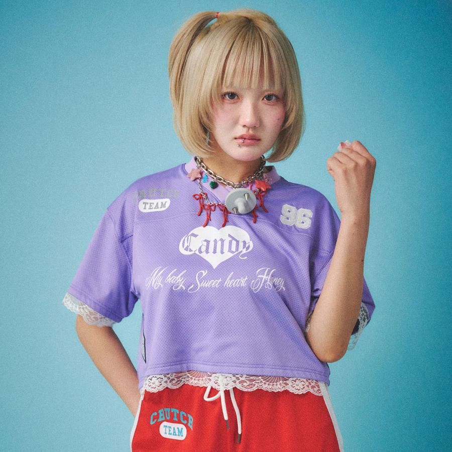 キャンディー ガルフィー Candy Galf ぷりちぃゲームシャツ 半袖 ジャージ Tシャツ 152007 BLACK RED LAVENDER 25SSギャル 希空 ゆなち TGC GALFY キャンディー ガルフィー Candy Galf ぷりちぃゲーム