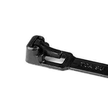 Hellermann Tyton REL50R0C2 Releasable Cable Tie 5.5 Long 50 lb Tensile Strength PA66 Black (Pack of 100) by Hellermann Tyton
