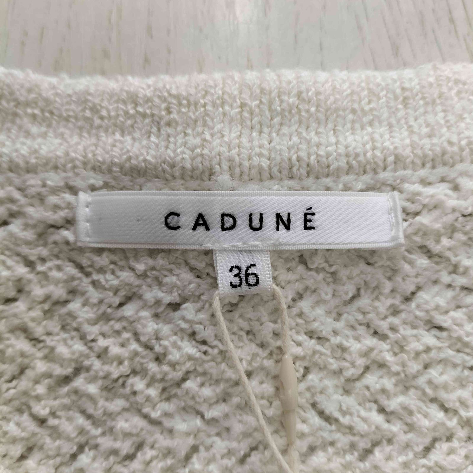 【新品未使用】カデュネCADUNE♡ツイードニット半袖ジャケット38Mグレー CADUNE(カデュネ)の「ツイードジャケット」 - PARTE