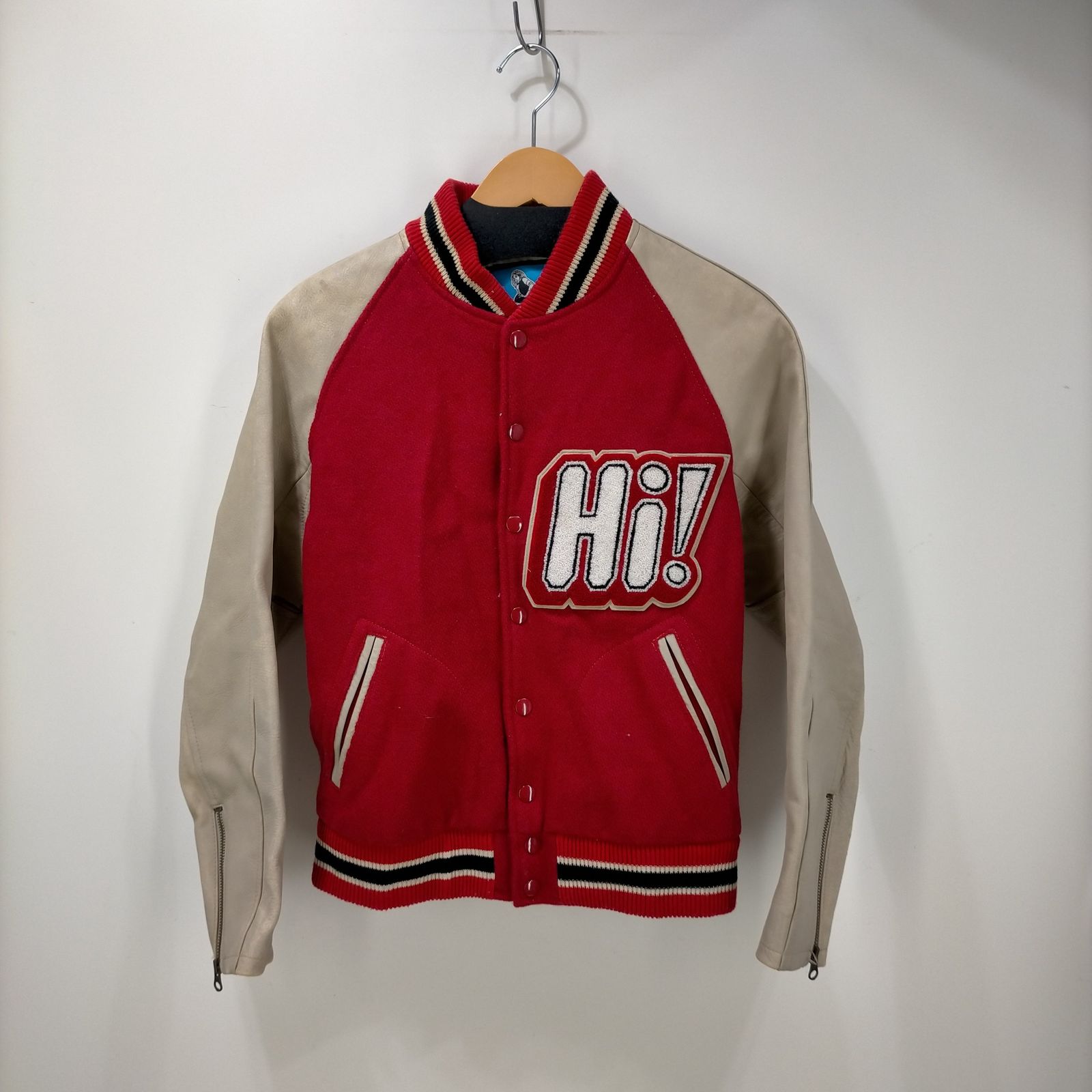 ヴィンテージ　レア　ヒステリックグラマー　スタジャン ヒステリックグラマー 80s 袖レザー ウールブレンド