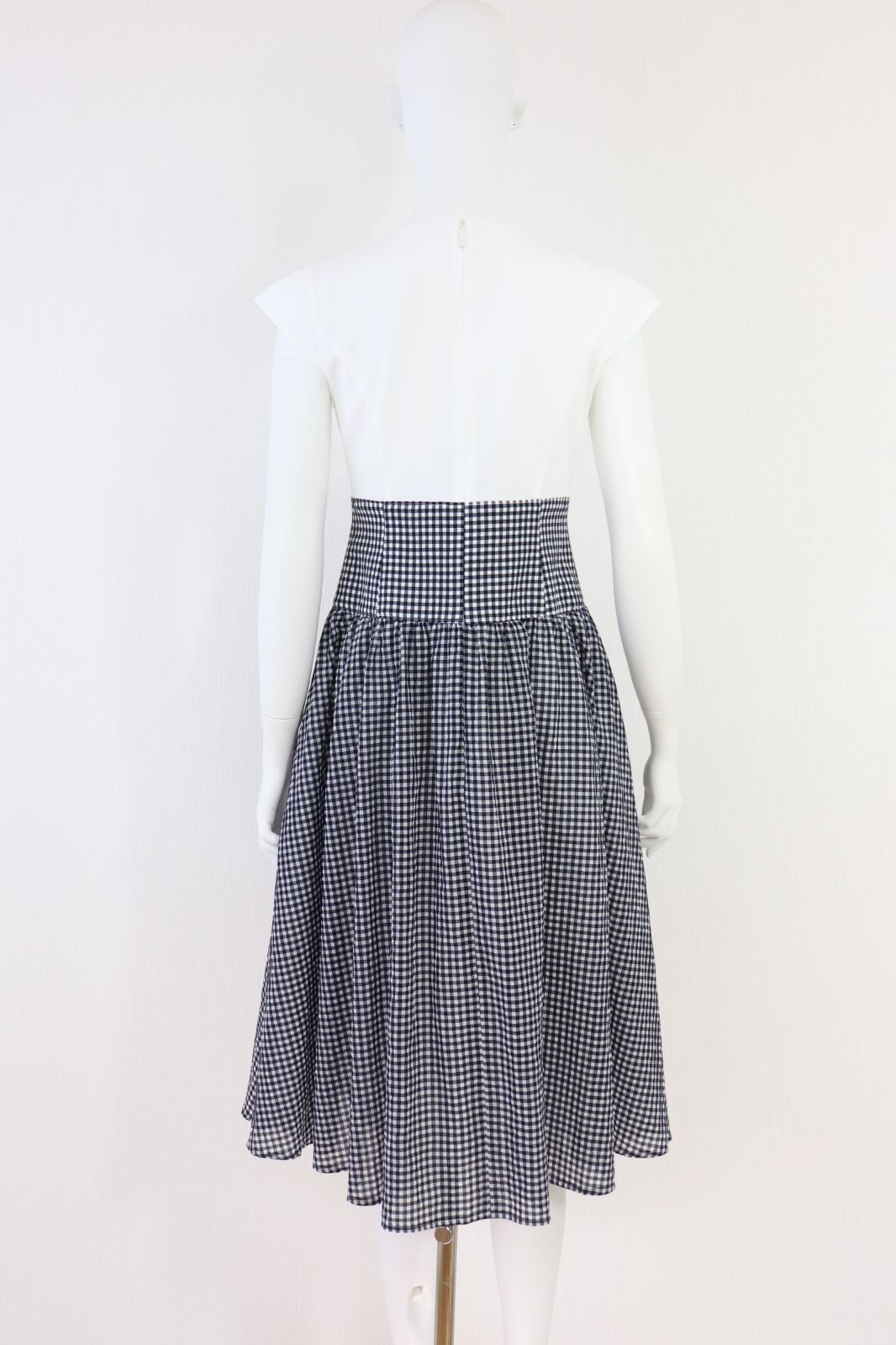 Rene☆ルネ Lady Check ギンガムチェックワンピース 5327950 黒白 2023