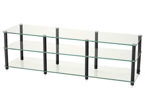 XWL03GB 幅1667mm高さ483mm 6mm 6mmの合わせ防弾ガラスのオーディオラック 支柱ブラック XWLシリーズ Sound Magic サウンドマジック