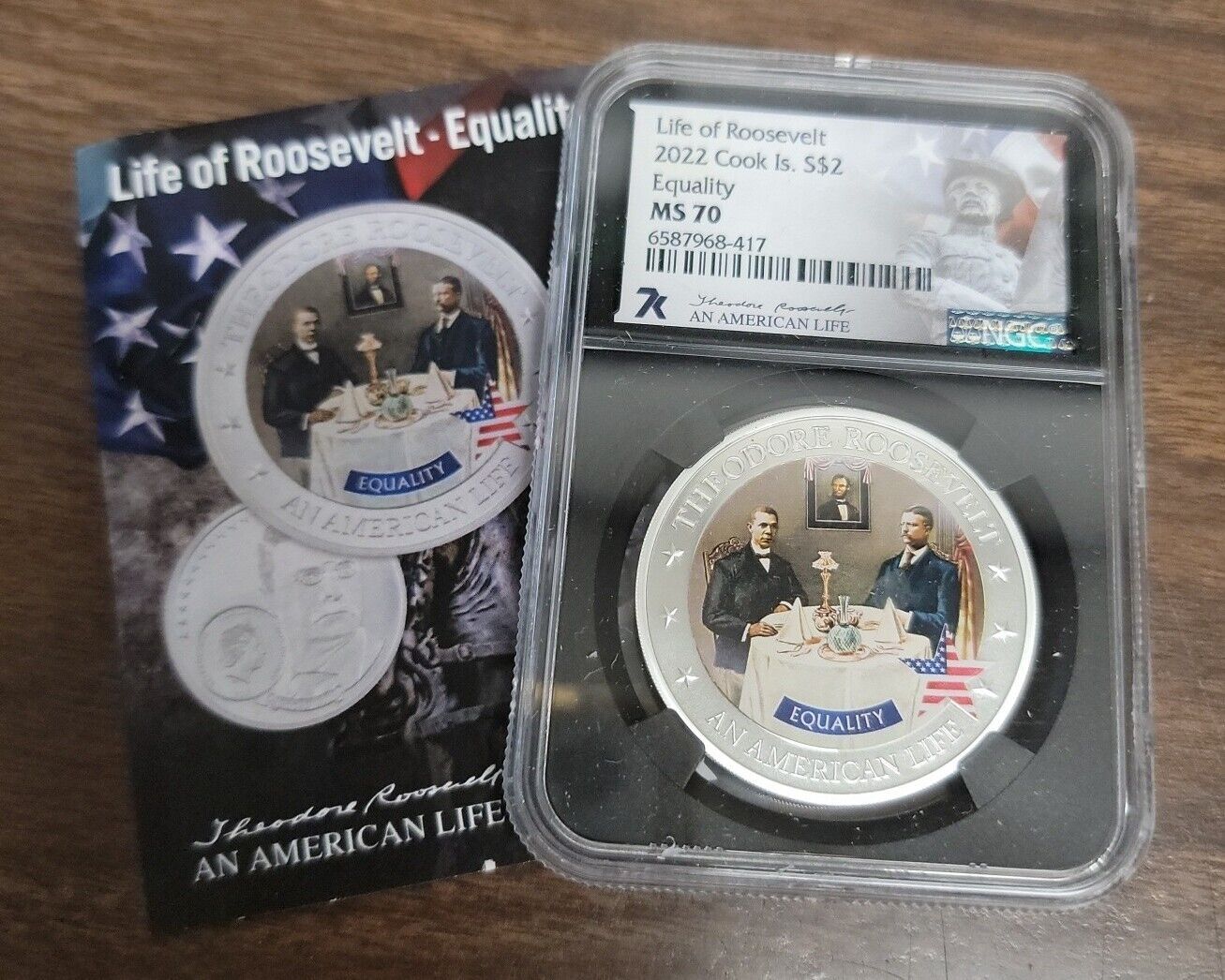 2025 Cook Islands $2 Silver Coin - NGC MS70 - Life of Roosevelt Equality