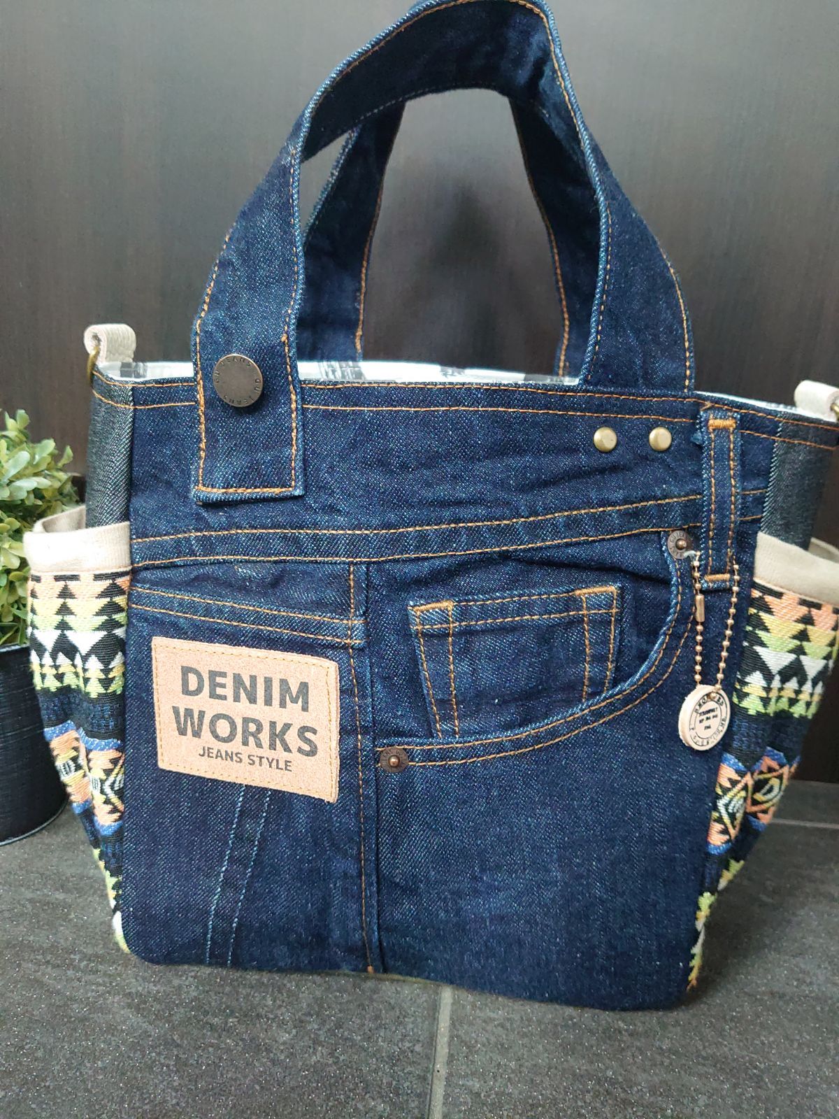 No.155【DENIM✖️オルテガ】リメイクデニム トートバッグ❤️ - メルカリ