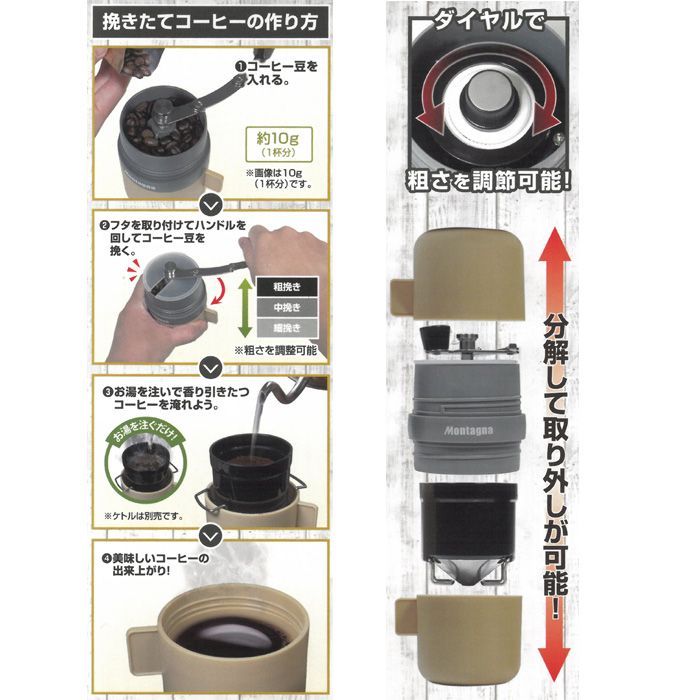 コーヒーミル コップ ドリッパー ミル セット モンターナ