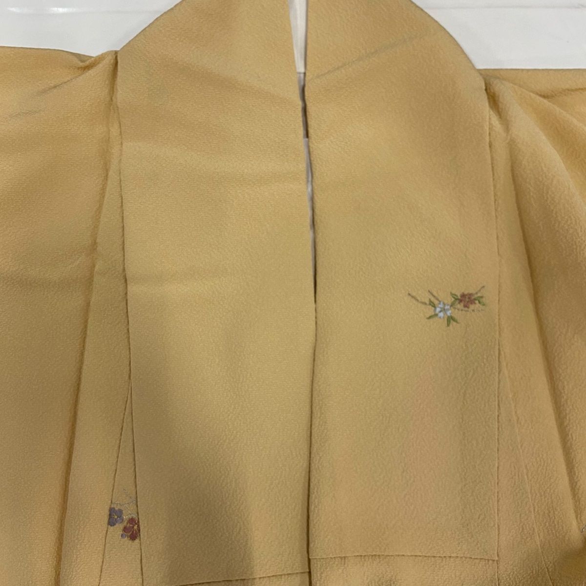 小紋 身丈166.5cm 裄丈61cm S 薄物 泥染 草花 濃紺 正絹 美品 秀品  