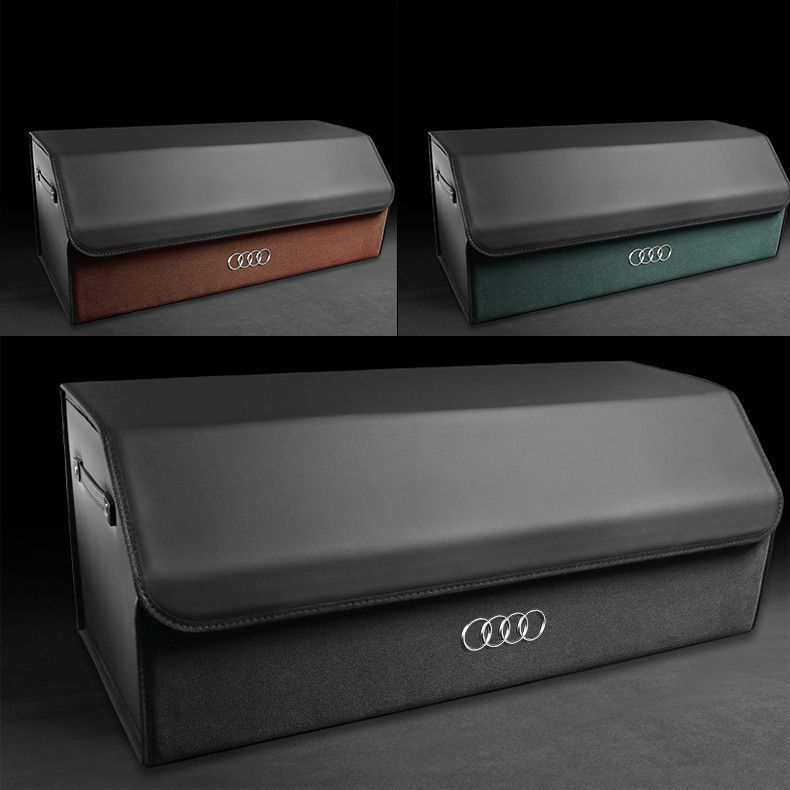 「Audi」金属logo汎用 自動車 収納ボックス トランク バッグ 大容量 車 荷物整理 Lサイズ 5色選択可能
