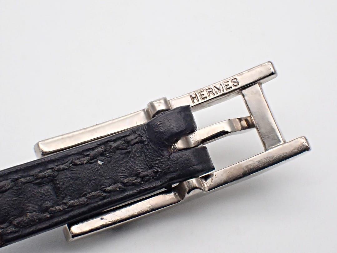 HERMES エルメス アピ3 ロング ブレスレット Lサイズ ブラックレザー I刻印 中古B【中古】【大信質舗】【質屋出店】管理番号：C-8925