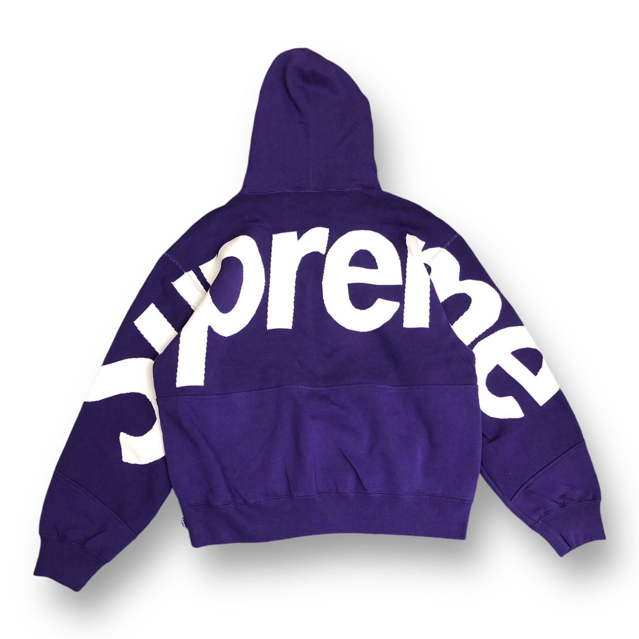 国内正規 未使用品 Supreme 23AW Big Logo Jacquard Hooded Sweatshirt ビッグロゴ ジャガード  フーディー スウェット パーカー シュプリーム パープル S 71385A3 - メルカリ