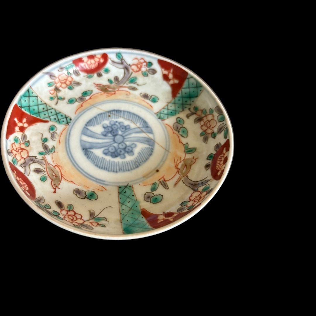 2客セット 古伊万里 伊万里 小皿 色絵 金彩 和食器 花鳥