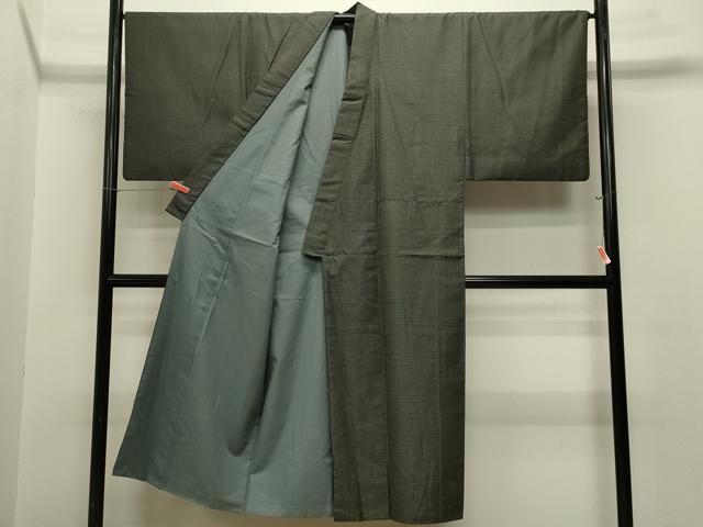 平和屋着物□極上 男性 紬 アンサンブル キングサイズ 長羽織 100亀甲  