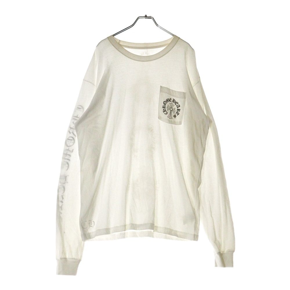 クロムハーツ Tシャツ ネックロゴ クルー ホワイト 白 長袖 ロンT L