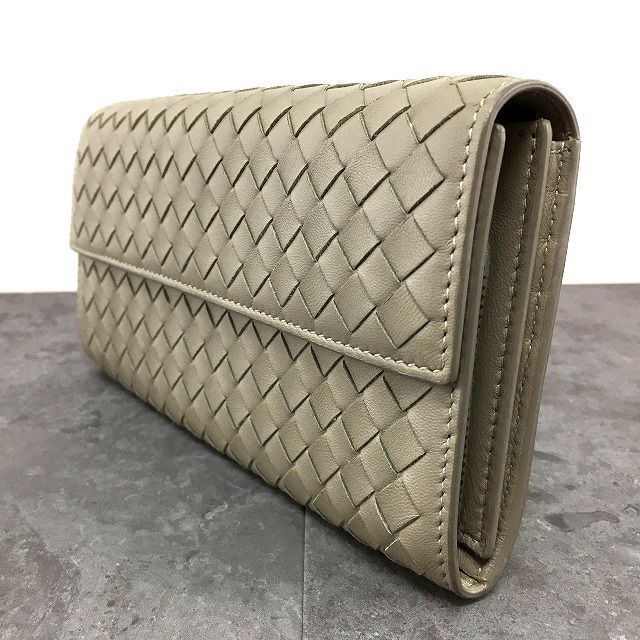 322 送料込み！ 極美品 BOTTEGAVENETA 長財布 ベージュ 総イントレ  