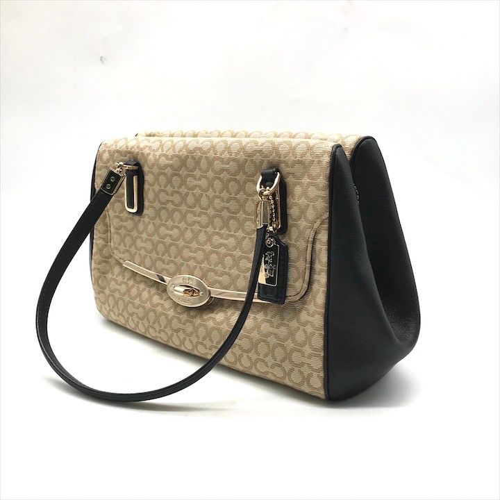 美品 COACH コーチ 馬車金具 マディソン 2WAY ラージ リンジー ハンド