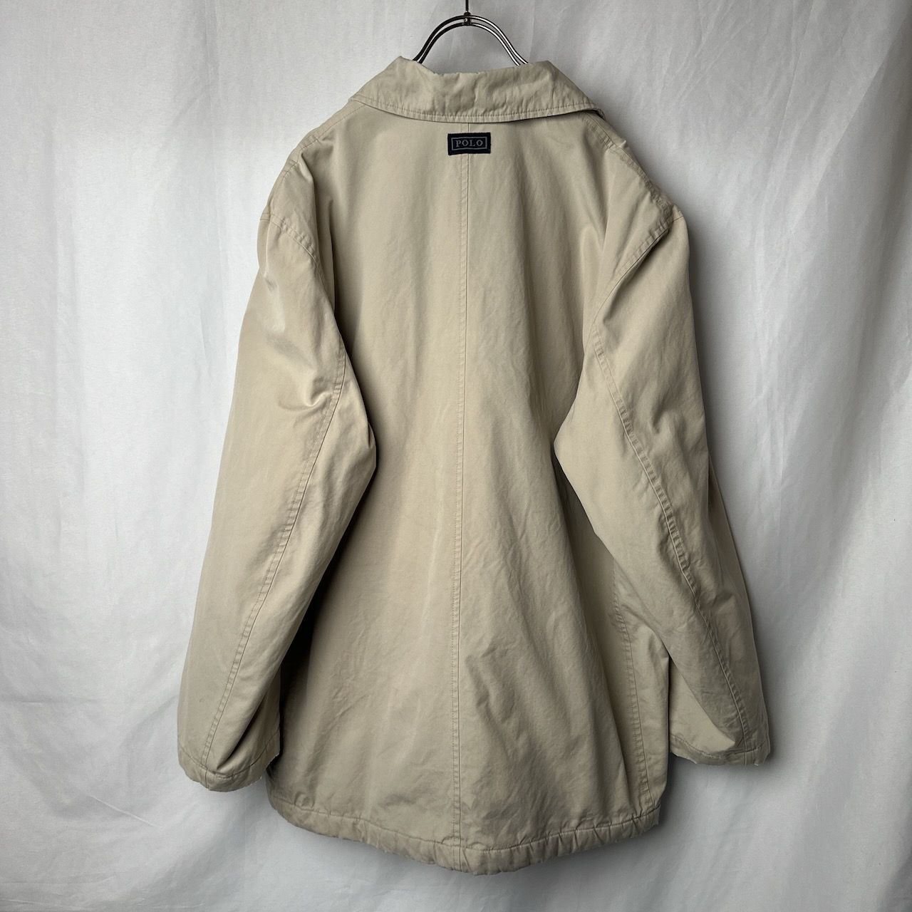 ポロバイラルフローレン　90s 薄手　ハーフコート　ベージュ ポロバイラルフローレン 90s 薄手 ハーフコート ベージュ - メルカリ