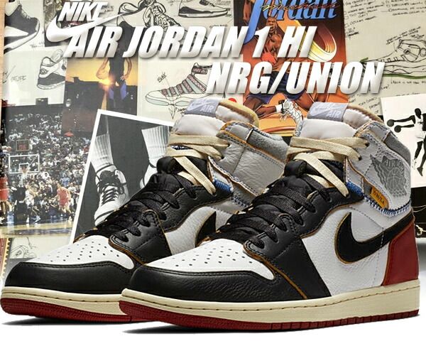 ナイキ エアジョーダン 1 ハイ ユニオン NIKE AIR JORDAN 1 RETRO HI NRG | UNION white|black-varsity red