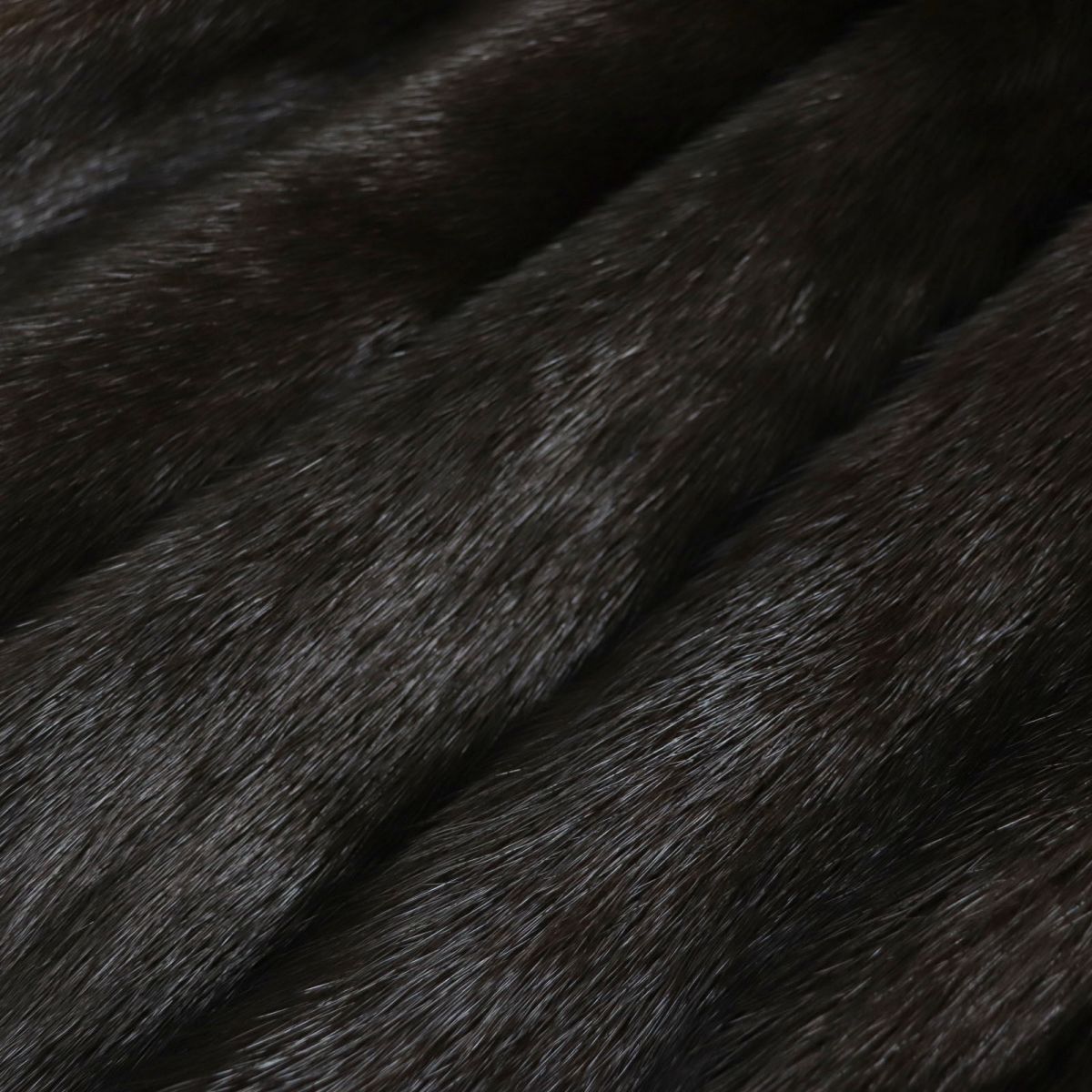 極美品▽OS FUR MINK ミンク 裏地ロゴ柄 本毛皮コート ダークブラウン