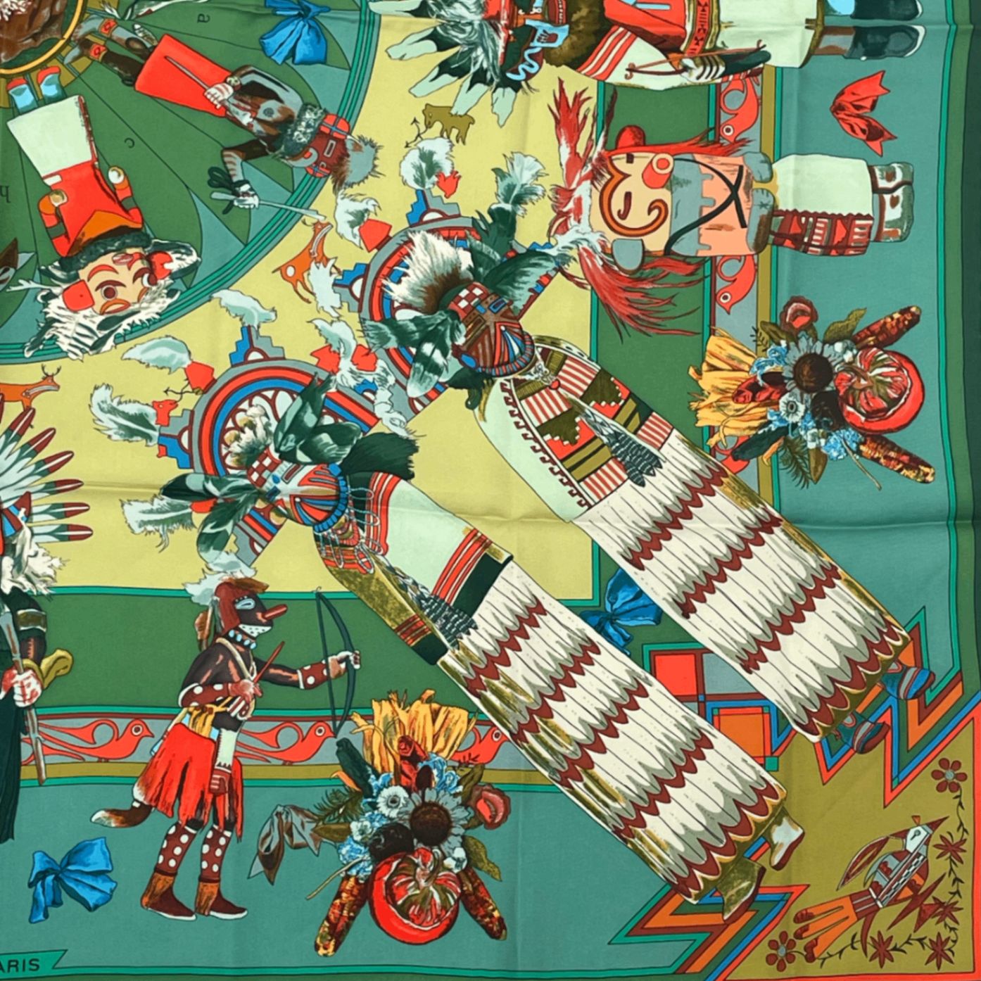 極美品 エルメス カレ90 KACHINAS カチナ hermes スカーフ