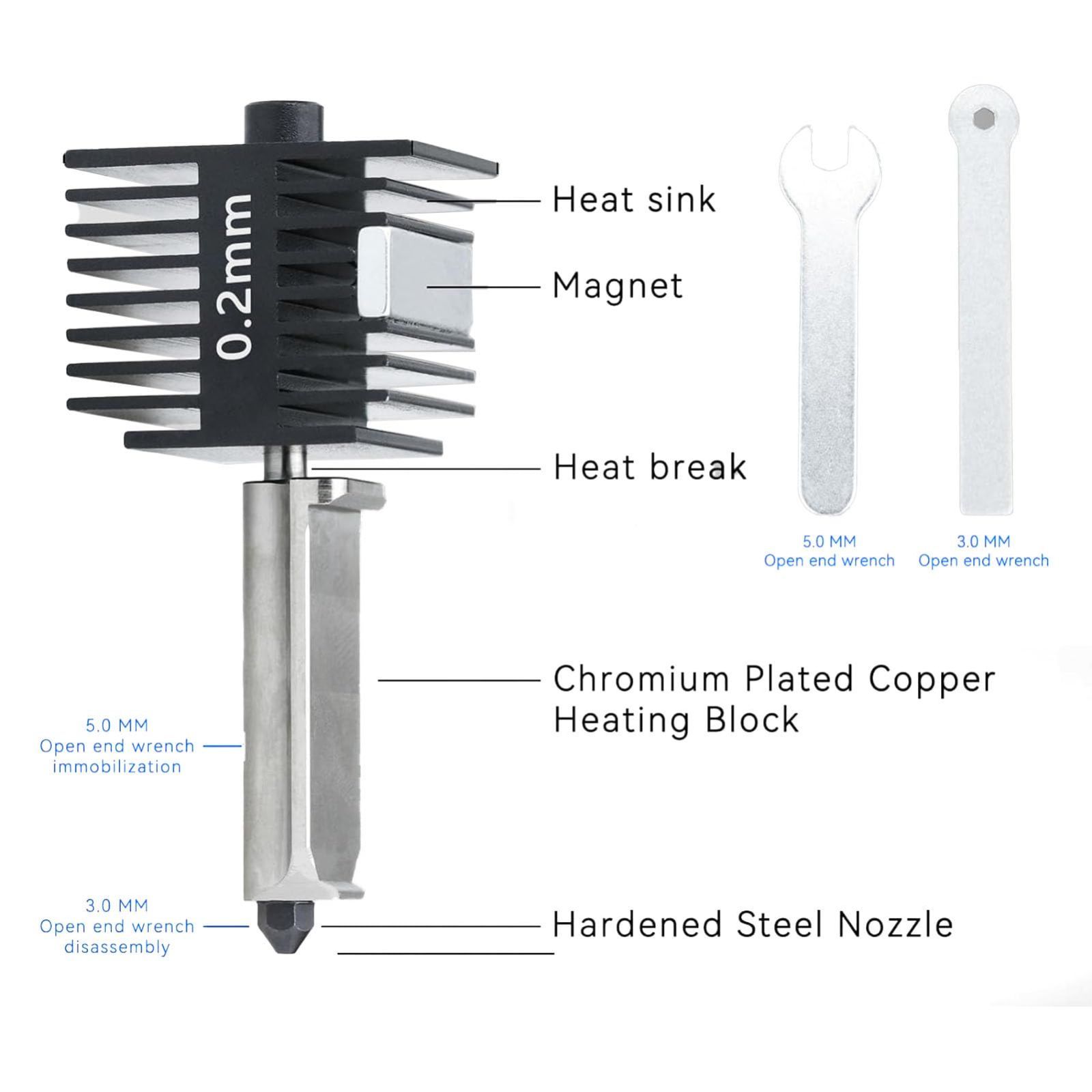 即日発送】Lab A1 ノズルホットエンド、Bambu または または A1 0.4mm