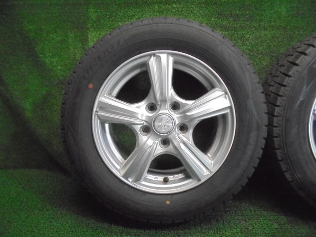 5FN617 E2 195 65R15 ダンロップ ウインターマックスWM02 スタッドレスタイヤ アルミホイール4本セット ET53