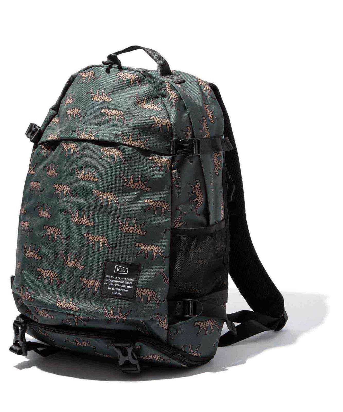 Color レオパード KiU キウ 600D バッグパック BACKPACK はっ水 撥水 防水 大容量 リュック 22L シューズポケット 通勤 通学 アウトドア フェス かわいい おしゃれ メンズ レディース 男女兼用 レオパード K111-175