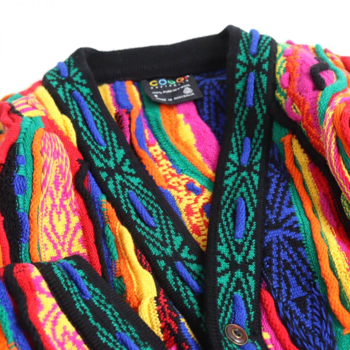 極美品◇COOGI クージー 立体織柄 ウール100％ 3Dニットセーター