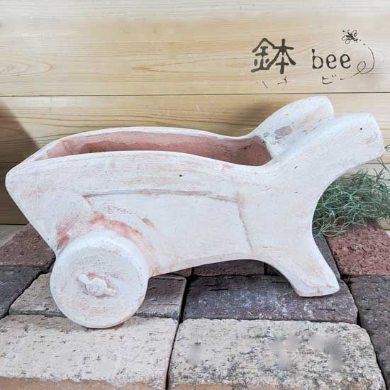手押し車 テラコッタ植木鉢 オーナメントポット 素焼き 鉢・植木鉢