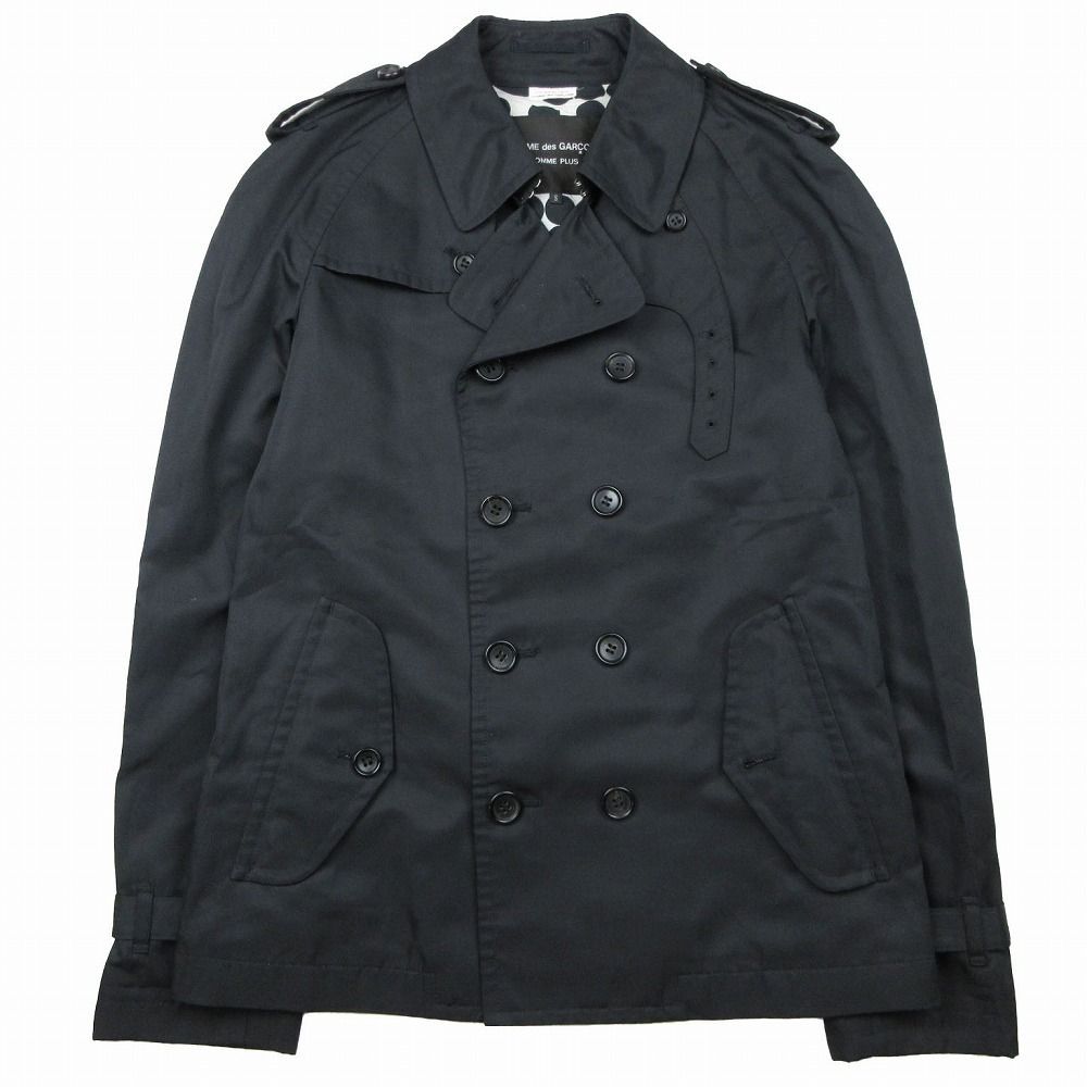 コムデギャルソン　オム　黒 ボタン付きコート COMME des GARCONS HOMME DEUX（コムデギャルソンオムドゥ