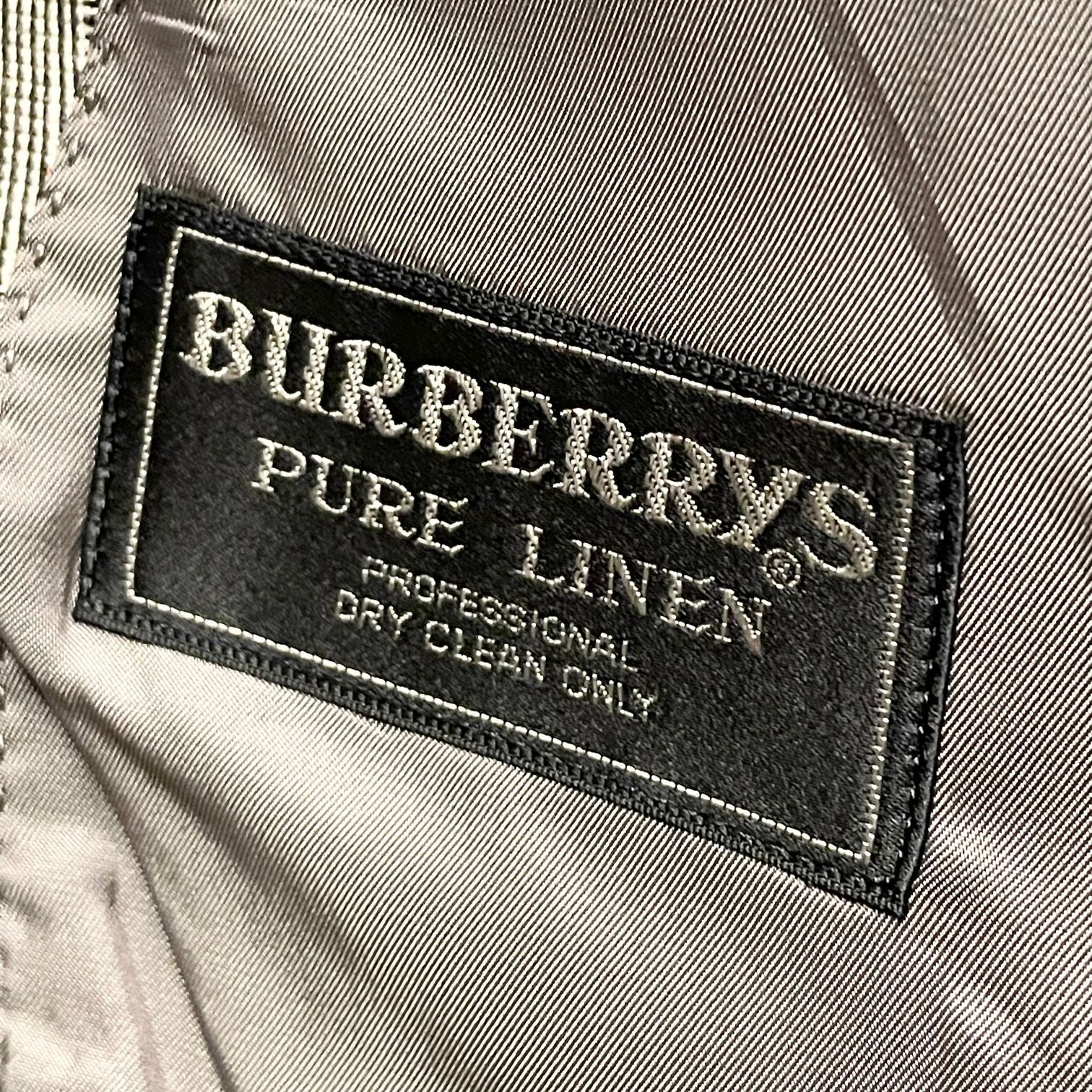 希少 VINTAGE BURBERRYS グレンチェック柄リネンテーラードジャケット