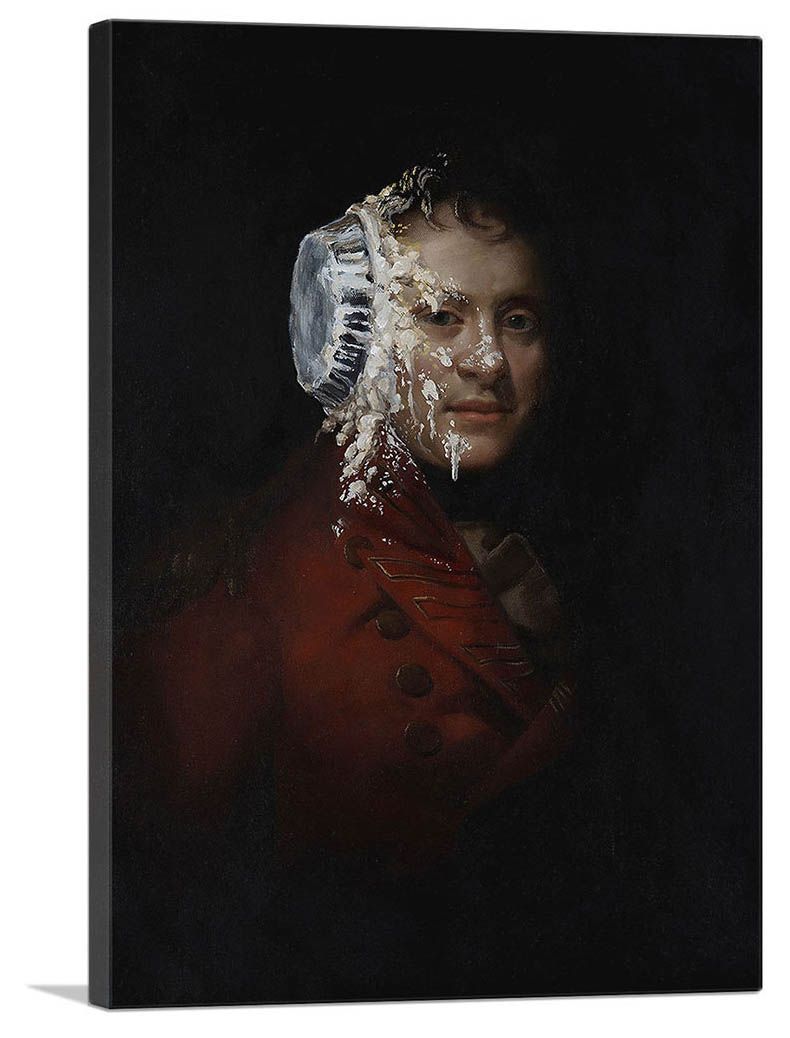 バンクシー アートパネル Mサイズ BANKSY Banksy「パイ フェイス/Pie Face」キャンバスジークレ 発送目安15～20営業日