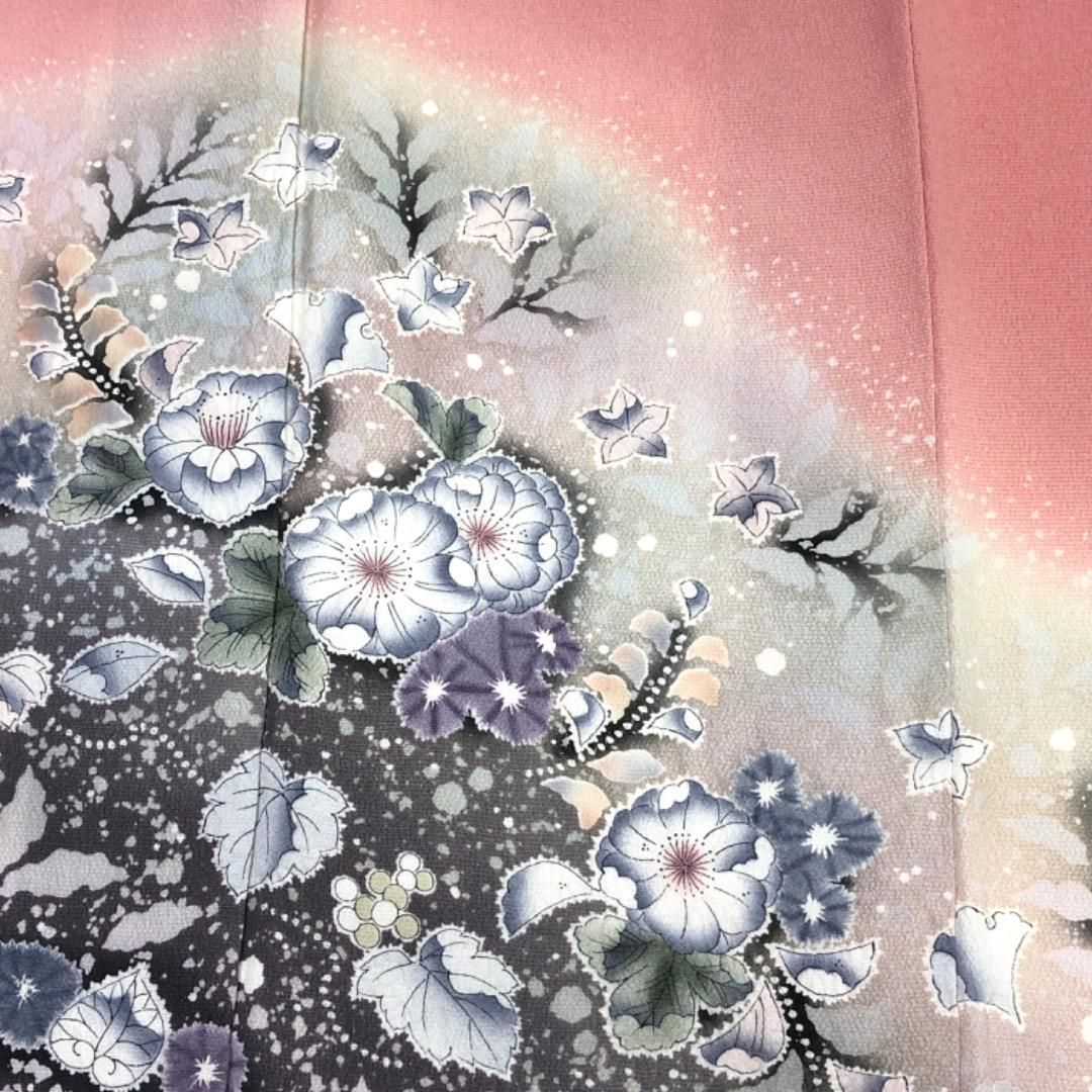 訪問着 作家物 辻が花絞り 暈し 桃紅色 K-5358 - メルカリ