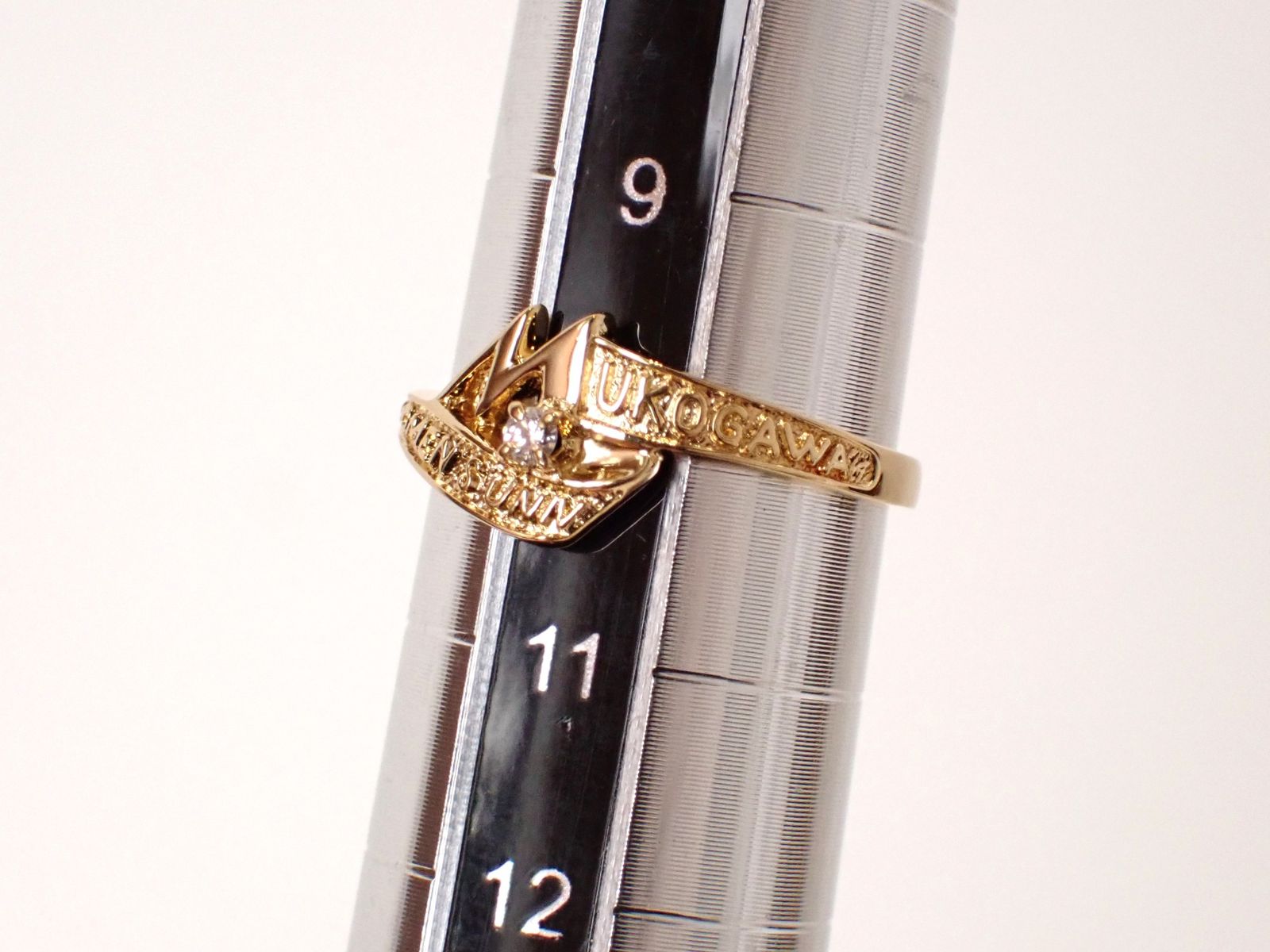 新品仕上げ済 MIKIMOTO(ミキモト) K18YG Mイニシャルダイヤモンドリング ダイヤリング 2.2g